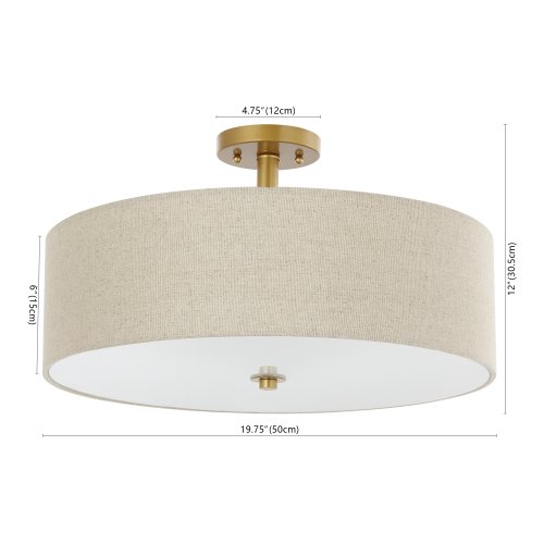 SAFAVIEH Lighting Jolana Flush Mount - 20" W x 20" D x 12" H
