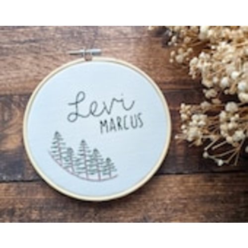 Embroidered name hoop