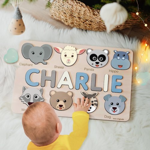 Custom Handmade Name Puzzle With Animals Personalized - Etsy