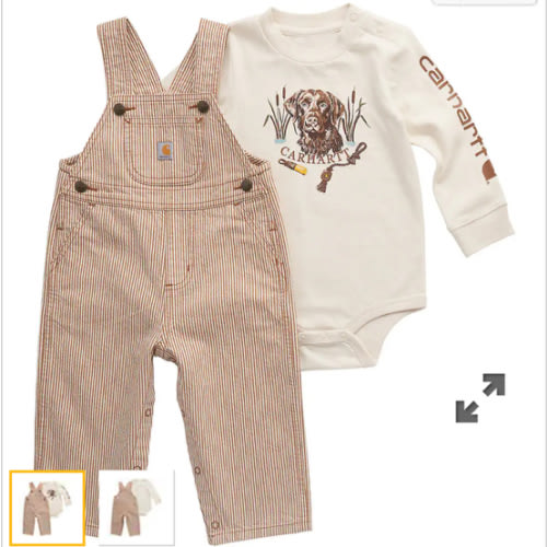 Boys' 2-Piece Long Sleeve Bodysuit & Stripe Overall Set (Baby) | Shop all Boys | Carhartt