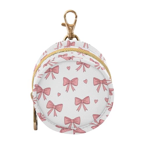 Pink Bows Heart Print Pacifier Holder Case for Diaper Bag Portable Travel Pacifier Storage Case with Clip Newborn Baby Pouch for Outdoor Purse Baby Boys Girls