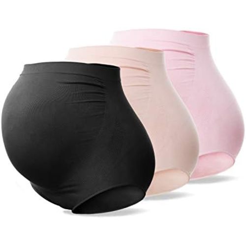 SUNNYBUY Women's Maternity High Waist Underwear Pregnancy Seamless Soft Hipster Panties Over Bump