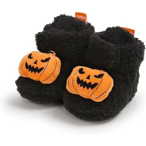 GDSDYM Baby Booties Cozy Fleece Slippers Soft Baby Shoes With Gripper Soles, Winter Warm Infant Newborn Crib Sock Shoes First Walkers