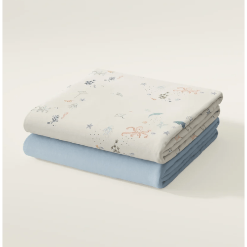 Nestig Seascape Organic Mini Crib Sheet Set