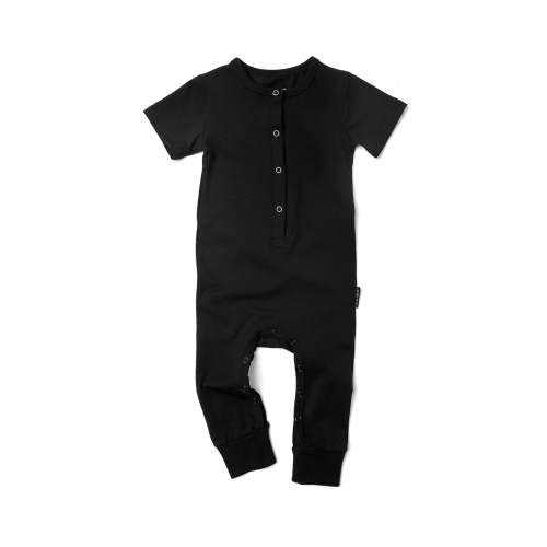 Classic Snap Romper - Black