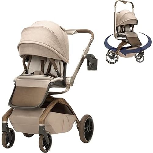 Maxi-Cosi Tana 360 Rotating Modular Stroller, Stroller and Car Seat Combo Travel System, Natural Heritage