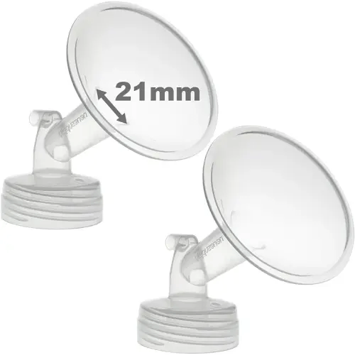 Nenesupply 21mm 2 pc Flanges Compatible with Spectra S2 S1 9 Plus Synergy Gold Breastpump Replacement to Spectra Pump Parts Flange Accessories Wide Mouth Work with Valve Backflow Protector Bottle