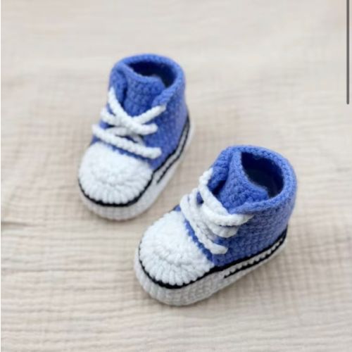 1 Pair Handmade Crochet Infant Booties, Indoor Soft Sole Prewalker Shoes | SHEIN USA