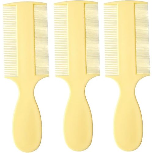 Vakly Fine Tooth Baby Comb [Pack of 3] Double Sided Hair Comb For Babies With Extra Fine Rounded Teeth for Newborn Baby's and Infants and Toddlers with Cradle Cap and Adults with Dandruff and Lice