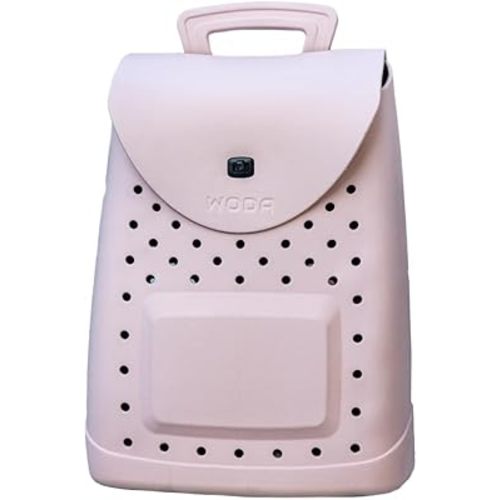 The Ultimate EVA Backpack | Washable, Lightweight and Durable | Zipper Pocket Dry Bag, For Beach, Pool, & Boat (Oyster Pink, Original Woda Bag)