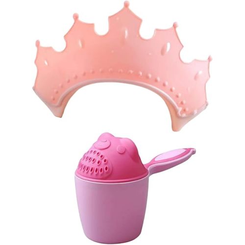 tioyeah Bonnet et tasse de lavage des cheveux étanche pour enfants tout-petits filles garçons oreilles yeux bain réglable en silicone bain bébé bain bébé développement enfant (taille unique)