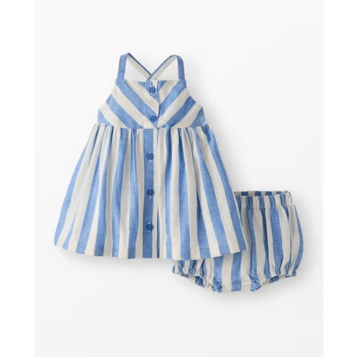 Baby Sleeveless Linen Dress & Bloomers Set