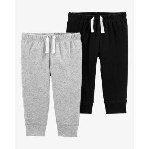 Baby Boy 2-Pack Cotton Pants - Grey/Black | Carter's