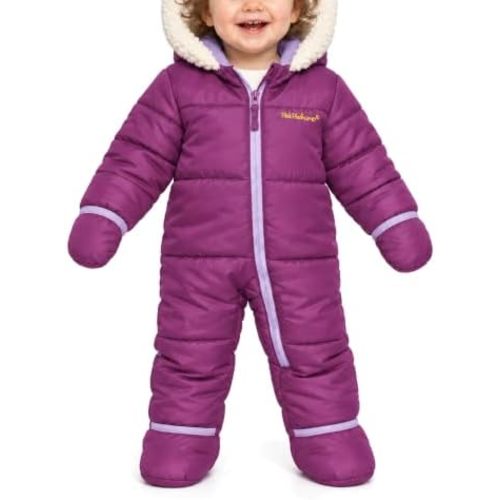 Pink Platinum Baby Girls Snowsuit - Hooded Infant Winter Bunting Onesie