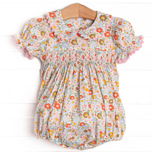 Buttercup Bows Smocked Bubble, Pink – Stitchy Fish