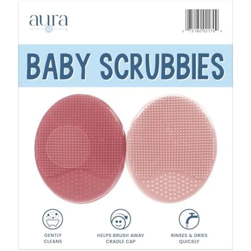 S&T INC. Cradle Cap Brush for Baby, 2 Pack, 2" x 2.5", Pink