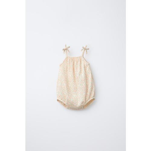 TEXTURED FLORAL BODYSUIT - Light ecru | ZARA United States