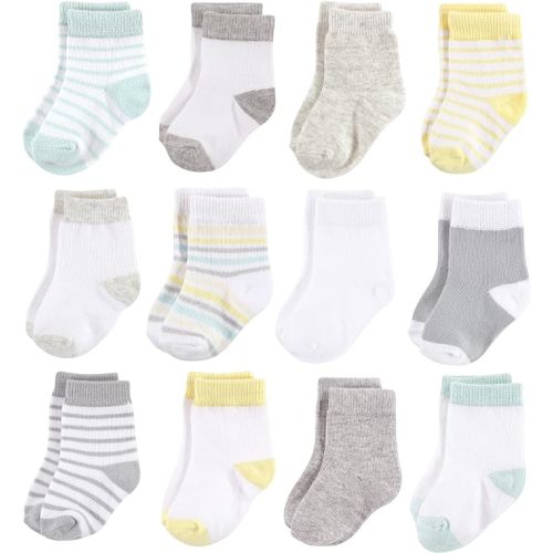 Hudson Baby Cotton Rich Newborn and Terry Socks, Size 0-6M