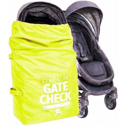 J.L. Childress Gate Check Bag for Single & Double Strollers, Neon Yellow