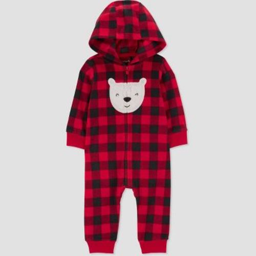 Carter's Just One You®️ Baby Plaid Bear Romper - Red Newborn