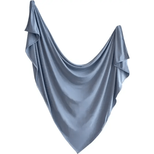 mushie Stretchy Baby Swaddle Blanket | Extra Soft & Snug Fit | 47"x47" (Tradewinds)