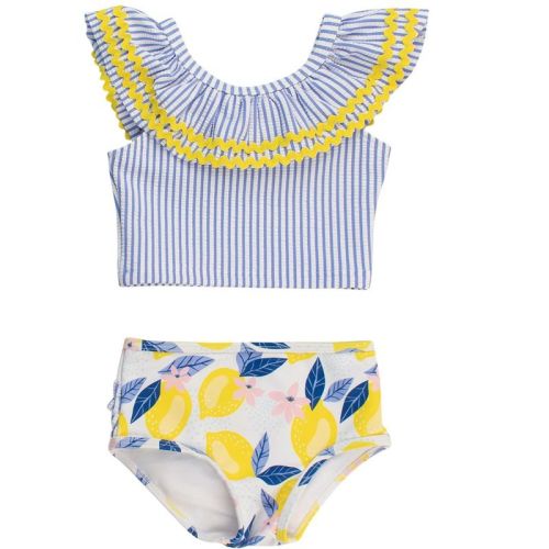 RuffleButts Baby Girls UPF50+ Ric Rac Ruffle Tankini
