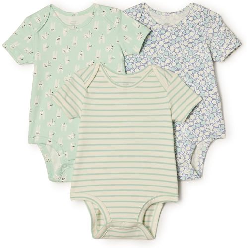 Amazon Essentials x Sofia Grainge Unisex Babies' Short Sleeve Crewneck Bodysuit, Pack of 3