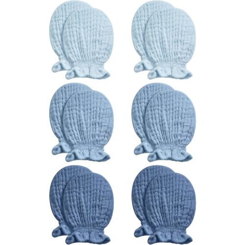 Pro Goleem Muslin Baby Mittens for Newborn, 100% Cotton No Scratch Soft Breathable Gloves for Boys and Girls 0-6 months