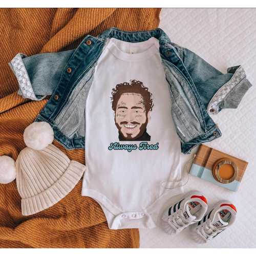 Post Malone Always Tired Unisex Baby Onesie