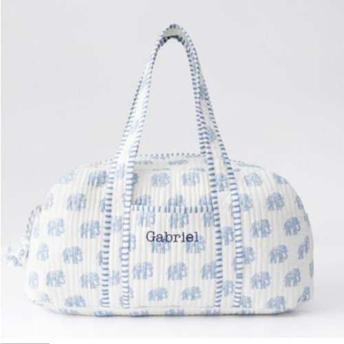 Block Print Duffle Bag