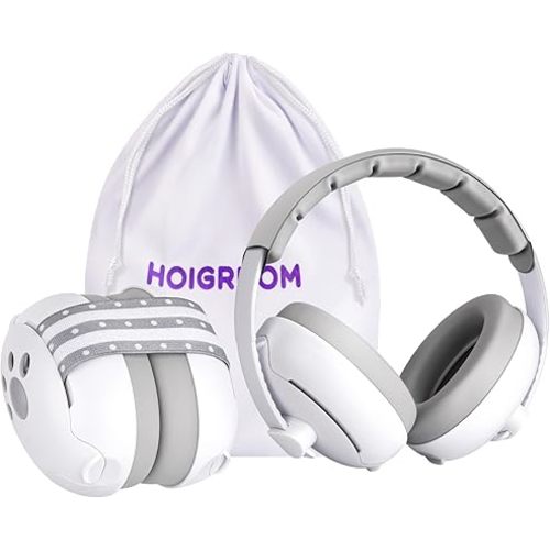 Baby Headphones for Noise, 2-in-1 Baby Ear Muffs Noise Protection for Ages 0-48 Months with Adjustable Headband Infant, Baby Hearing Protection Earmuffs for Outdoor, Sleep, Airplane & Music Festivals