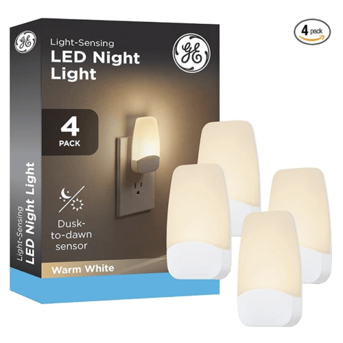 GE Plug in Night Light with Dusk to Dawn Sensor, 4 Pack