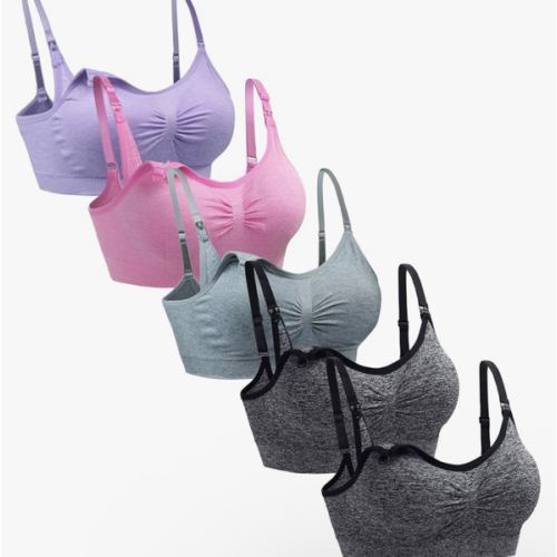 Suekaphin 5PACK Nursing Bra Wireless Bra Women's Sleeping Maternity Bra Breastfeeding Bra