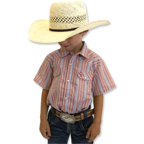 Vintage Blue and Red Stripe Short Sleeve Pearl Snap – Cowkid Clothing Company