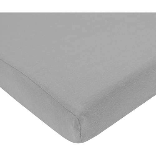 American Baby Company Fitted Mini Crib Sheet 24" x 38", Soft Breathable Neutral 100% Cotton Jersey Portable Sheet, Gray, for Boys and Girls, Fits Most Pack N Play and Mini Crib Mattresses