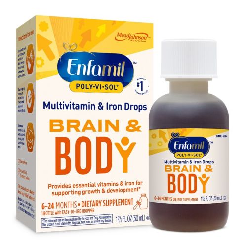 Enfamil Poly-Vi-Sol Multivitamin Drops with Iron - 1.69oz: Sugar-Free, Gluten-Free, Lactose-Free, Mixed Fruit Flavor