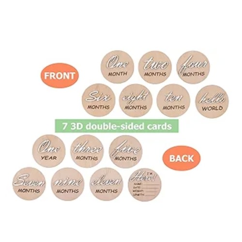 3D Wooden Monthly Milestone Cards, For Baby Photos, Monthly Milestone Marker, Monthly Milestone Wood Discs, Baby Months Signs, Baby Shower Gift, Milestone Wooden Circles, Monthly Baby Milestone