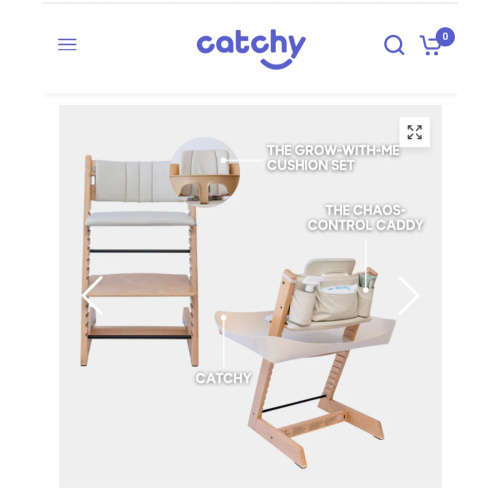 Catchy The 'Upgrade' for Stokke Tripp Trapp high chair – color Mocha Houndstooth