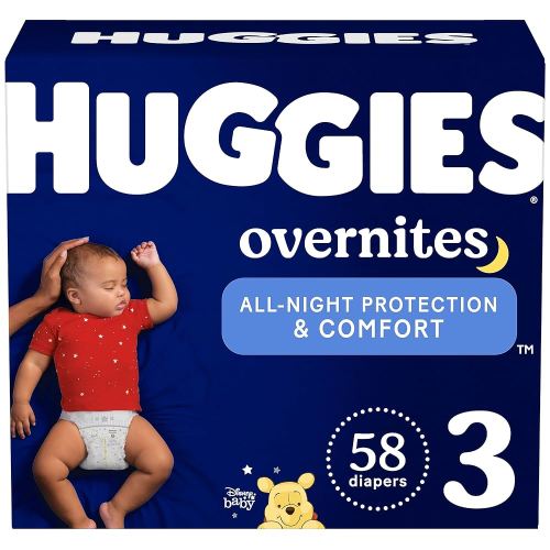 Huggies Overnites Size 3 Overnight Diapers (16-28 lbs), 58 Ct
