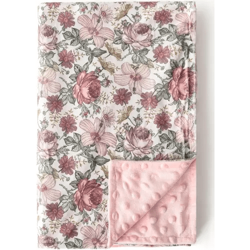 Baby Blankets for Unisex Boys Girls, Soft Plush Minky Blanket with Double Layer Dotted Backing for Infant Newborn Toddler, Vintage Floral Western Wild Flowers 30 x 40 Inch (Vintage Floral)