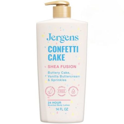 Jergens Shea Fusion Confetti Cake, Scented Body Lotion with Vitamin E - 14 fl oz