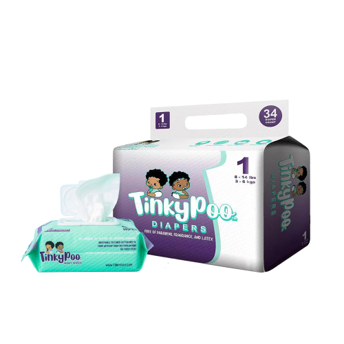 TinkyPoo Sampler (1 diaper pack/1 wipe pack)