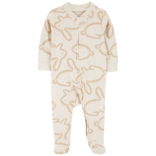 Baby Bunny 2-Way Zip Cotton Sleep & Play - 6M - Style,Ivory