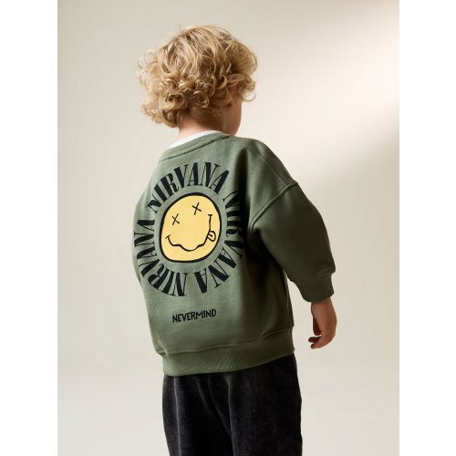 Khaki Green Nirvana Printed Sweatshirt (3mths-8yrs)
