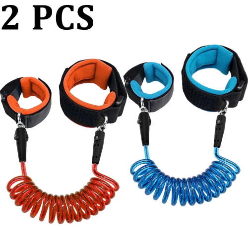 2 Packs Anti Lost Wrist Link Safety Wrist Link for Toddlers,Anti Lost Wrist Link for Kids,Babies & Kids（Orange + Blue）