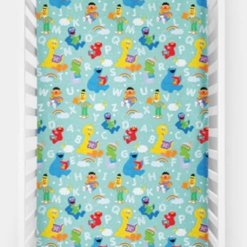 Spelling with Sesame Street Fitted Crib Sheet