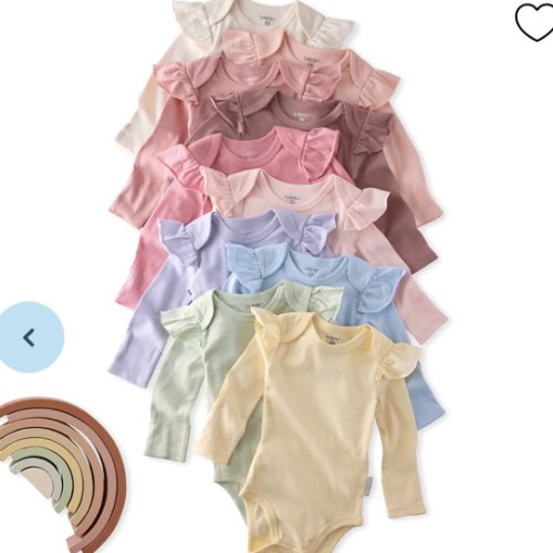 ASHLEY 10-Pack Long Sleeve Ruffle Bodysuits