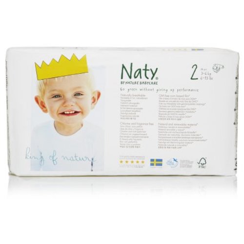 Naty by Nature Babycare Eco-Friendly Diapers, Size 2, 34 Diapers (Premium Disposable Diapers for Sensitive Skin)