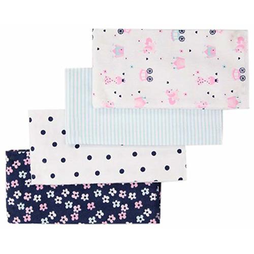 Gerber Baby Girls' 4-Pack Flannel Burp Cloth - 20" x 14" - Pink Princess