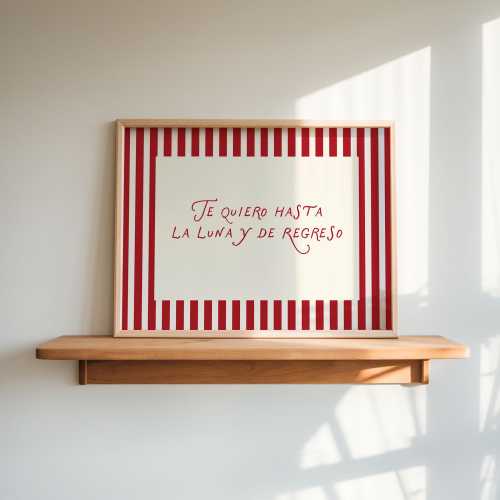 Whimsical Spanish Nursery Decor, I Love You to the Moon and Back Bilingual Poster, Kids Room Art, Cozy Family Quote Print, Baby Shower Gift